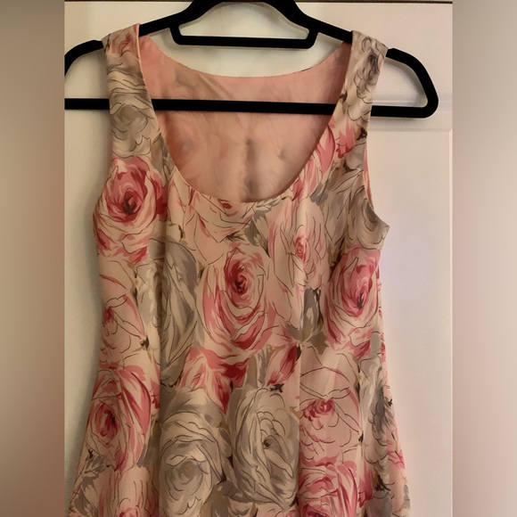 LN LINED PINK/GRAY SHEATH DRESS. FABRIC FEELS LIKE CHIFFON. PERFECT FOR SUMMER💕 - Picture 9 of 10